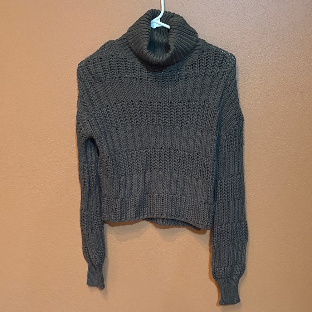 Aeropostale Charcoal Knit Turtleneck Sweater